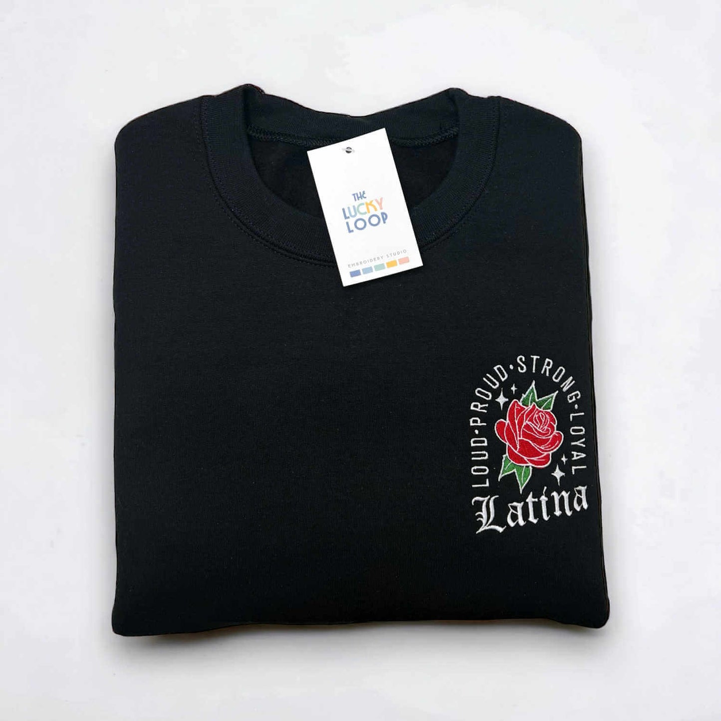 Latina Rose Embroidered Crewneck